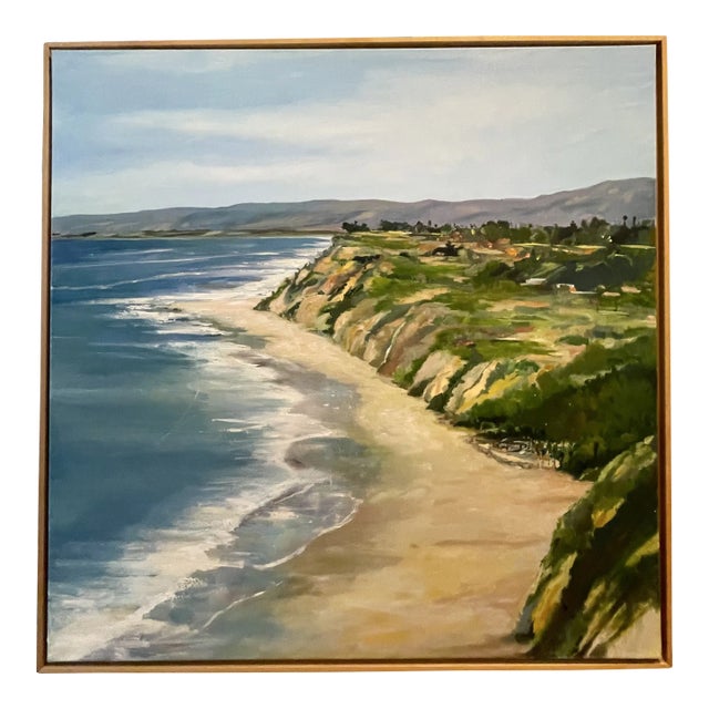 Santa Barbara Blue Seascape Painting 'Above Hendry's Beach' by Michele Zuzalek For Sale