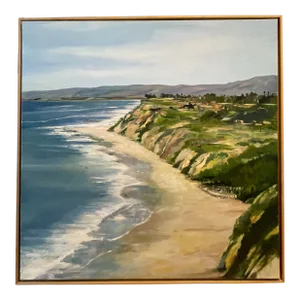 Santa Barbara Blue Seascape Painting 'Above Hendry's Beach' by Michele Zuzalek