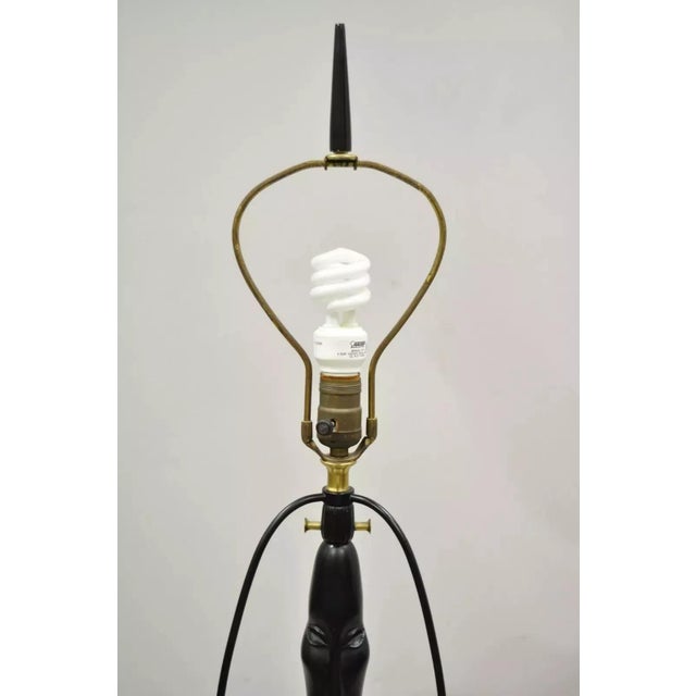 Mid Century Modern Frederic Weinberg Style Figural Bust Head Iron Table Lamp For Sale In Philadelphia - Image 6 of 11