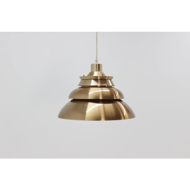 Gold Vintage Danish Pendant Light, 1970s For Sale - Image 8 of 8