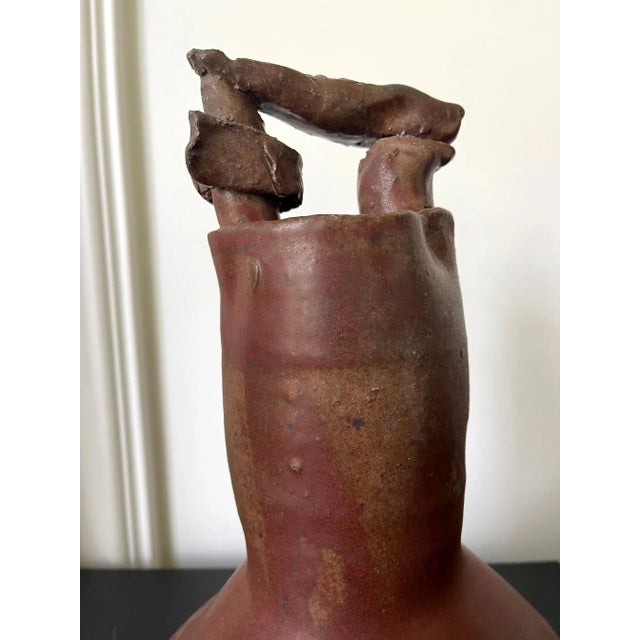 Sculptural Ceramic Handled Vase by Robert Turner For Sale - Image 11 of 13