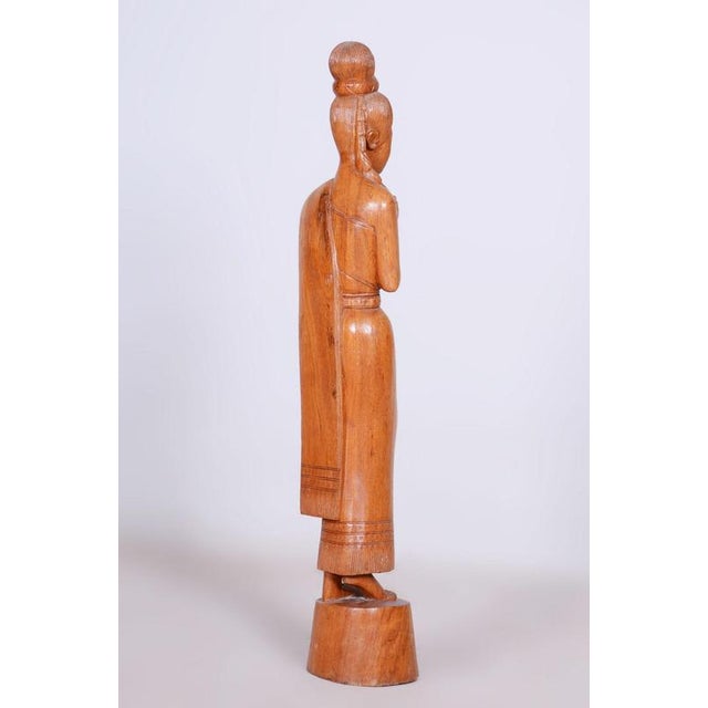 Vintage Asian Sculpture in Lacquered Wood, 1950s For Sale - Image 10 of 12