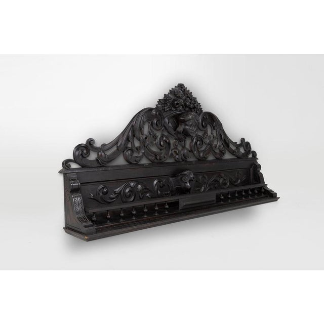 Baroque Baroque Carved Black Wooden Sculptured Shelf, France, 1850s For Sale - Image 3 of 16