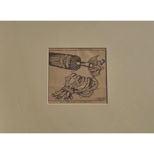 Opposition is a China ink original drawing on paper, realized by Filiberto Scarpelli (Naples, 1870 - Rome, 1933). Hand-...