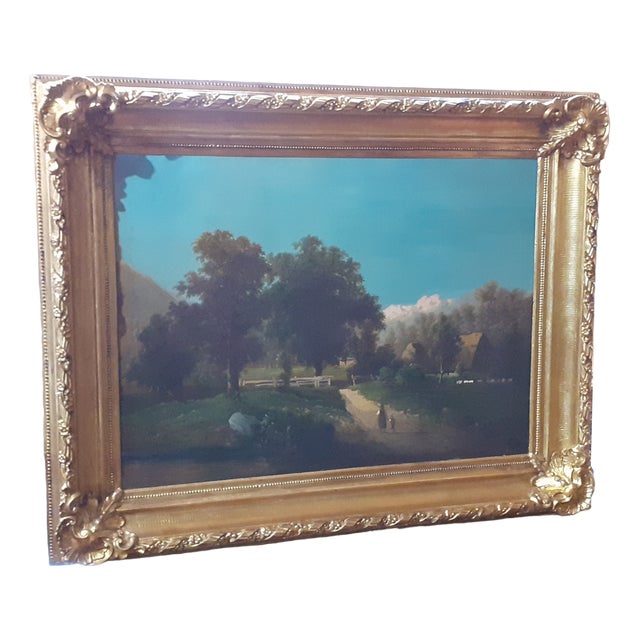 Louis Philippe Era Artist, Landscape, 1800s, Oil on Canvas, Framed For Sale
