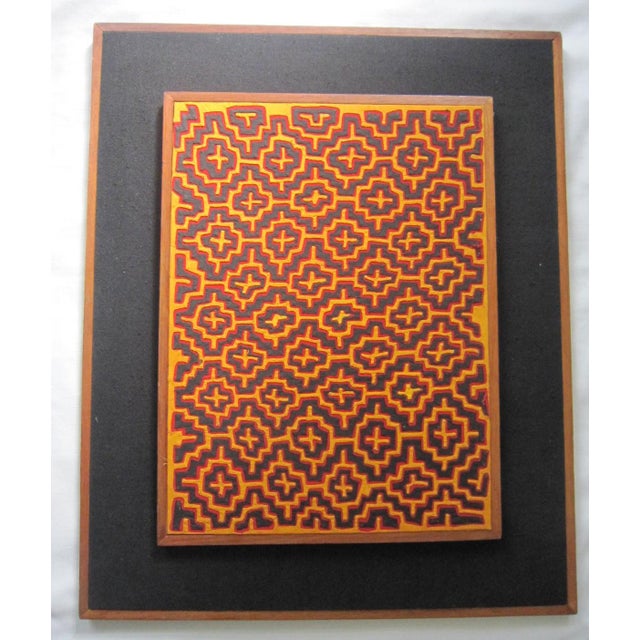 Tribal Framed 1960's Era Kuna San Blas Mola Tapestry For Sale - Image 3 of 6