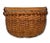 Late 19th Century Antique Late 19th Century American Hand Woven Ash Wood Splint Swing Handle Carry Basket - Nice Color & Patina For Sale - Image 5 of 18