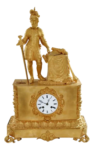 Mantel Clock in Gilded Bronze from Carl Ranch