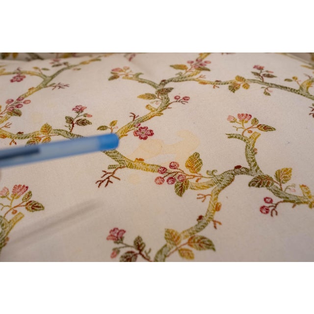 Pair Vintage French Louis XV Style Carved & Upholstered Bergere Chairs For Sale - Image 15 of 18