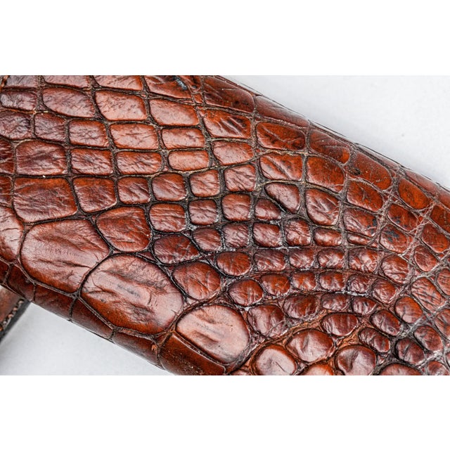Handsome English Antique Victorian Leather Sterling Silver Cigar Case Holder For Sale - Image 12 of 13