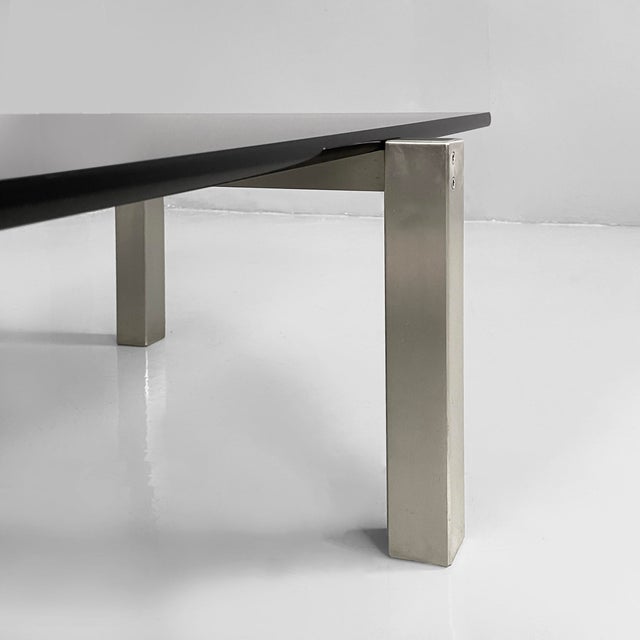 Italian Modern Smoked Glass and Steel Coffee Table from Formanova, 1970s For Sale - Image 12 of 18
