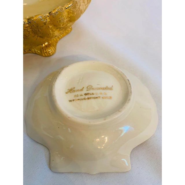 1970s 22kt Gold Leaf Shell Motif Bowls - Set of 2 For Sale - Image 4 of 13