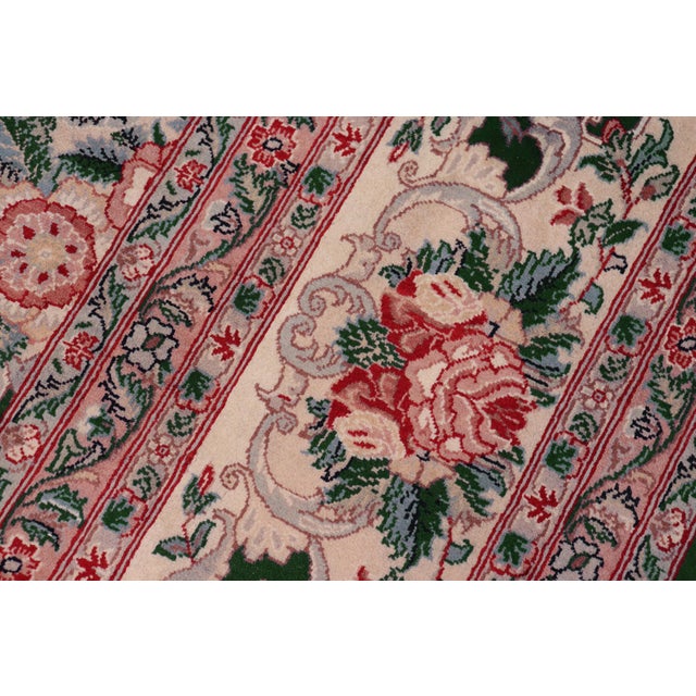 Floral 1990's Pak-Persian Green/Beige Wool Rug - 9'4'' X 12'6'' For Sale In New York - Image 6 of 9