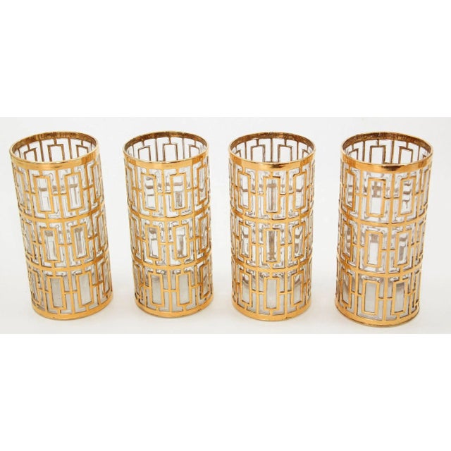 Mid-Century Modern 1960s Imperial Shoji Gold Cocktail Glasses, Set of 4 Collectible Barware For Sale - Image 3 of 8
