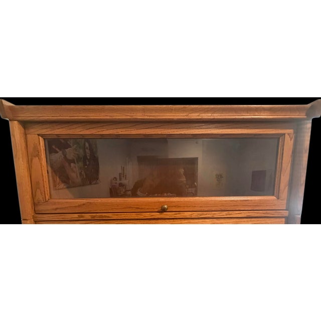 Modern 1980s Solid Oak Barrister (Lawyers) Bookcase For Sale - Image 3 of 12