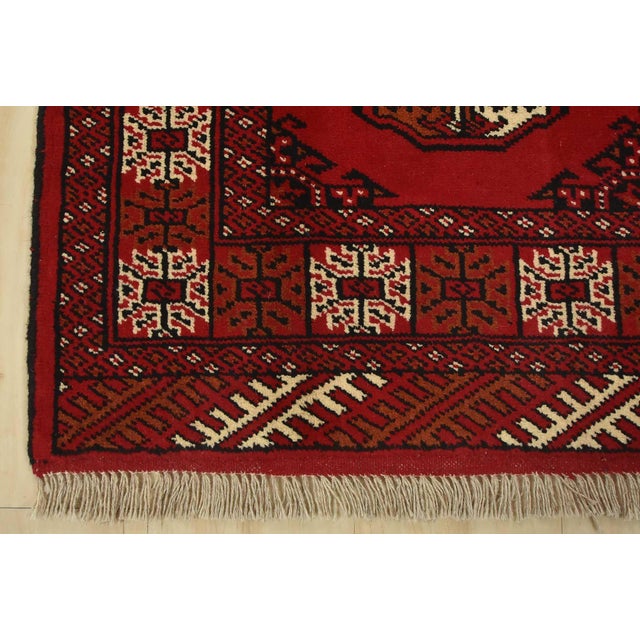 Turkmen Runner 2’7” X 9’2” Red Wool Vintage Tribal Hand-Knotted Oriental Rug For Sale - Image 9 of 12