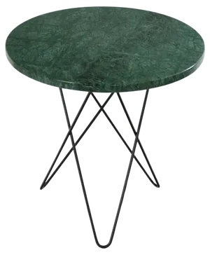 Green Indio Marble and Black Steel Tall Mini O Table by OxDenmarq
