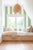 Clubhouse Stripe Grasscloth Wallpaper by House Party | Trellis Green & White | 8 Yards For Sale - Image 4 of 9