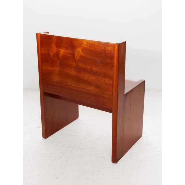 Brutalist Hand-Crafted Wood High-Back Bench, Belgium, 1968 For Sale - Image 11 of 14