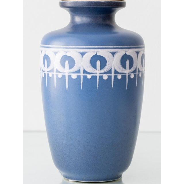 Vintage Blue and White Ceramic Table Lamps, 1970s, Set of 2 For Sale - Image 4 of 18