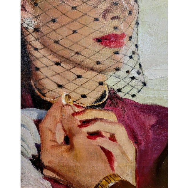 Pruett Alexander Carter -The Wedding Ring at the Airport- 1948 Oil Painting For Sale In Los Angeles - Image 6 of 11