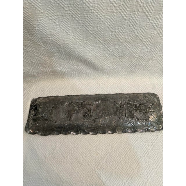 Metal 1990 Arthur Court “Bunnies” Rectangular Tray For Sale - Image 7 of 8