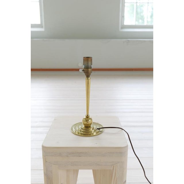 Art Deco Brass Table Lamp attributed to Lars Holmström, Sweden, 1930s For Sale - Image 9 of 14