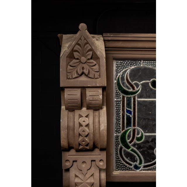 1960s 1960s Monumental Gothic Revival Stained Glass Bar Front For Sale - Image 5 of 11