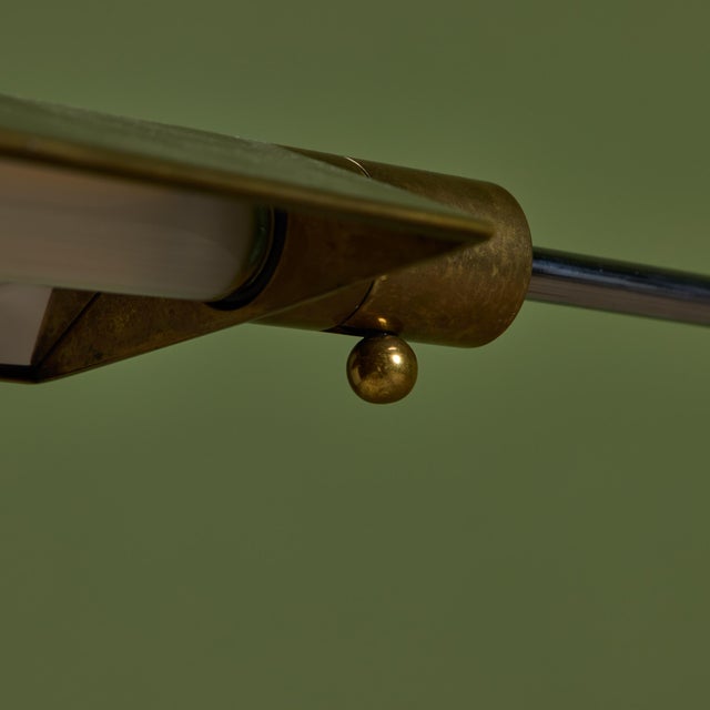 Pair of Cedric Hartman T Base Parallel Bar Brass and Stainless Steel Floor Lamps For Sale - Image 15 of 18