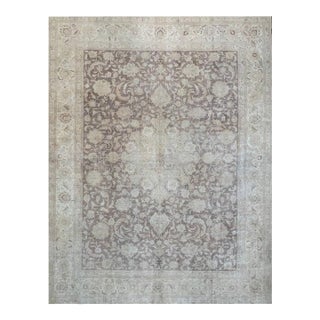 1960s Old Persian Tabriz Area Rug 10 X 13 For Sale