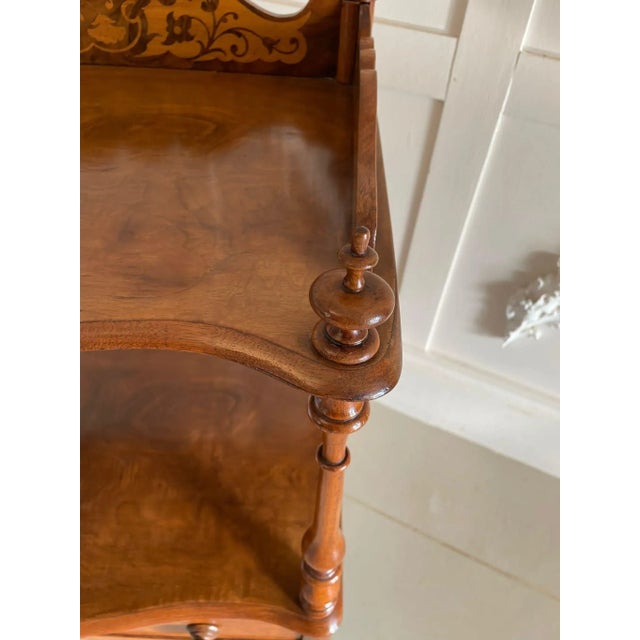 Antique Victorian Burr Walnut Inlaid Lamp Table For Sale - Image 15 of 16