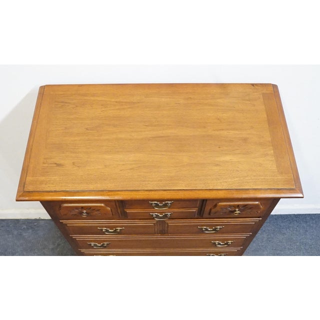 Brown Broyhill Furniture Penn Colony Solid Cherry Early American Colonial 38" Chest of Drawers 2600-41 For Sale - Image 8 of 12