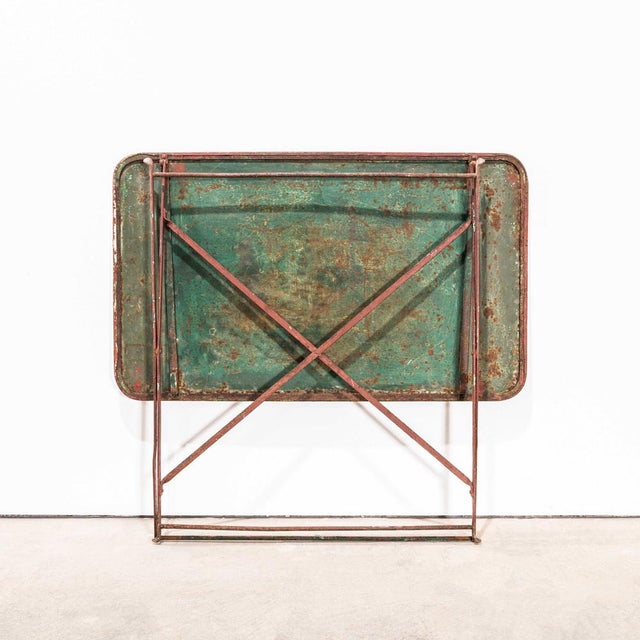 Vintage French Rectangular Metal Folding Dining Table, 1950s For Sale - Image 6 of 7