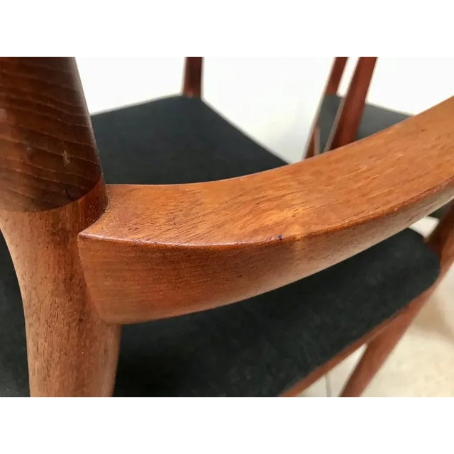 Set of Danish Teak & Wool Model 56 Chairs by Niels O. Møller for J.L. Møllers, 1954 For Sale - Image 12 of 16