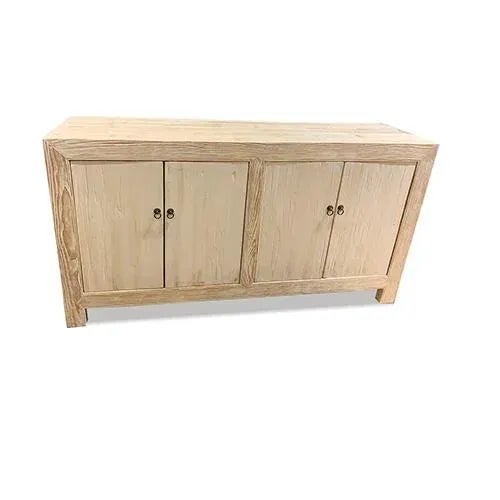 Asian White Wash Credenzas is made out of elm wood. It has 4 doors with one of removable shelf on each compartments....
