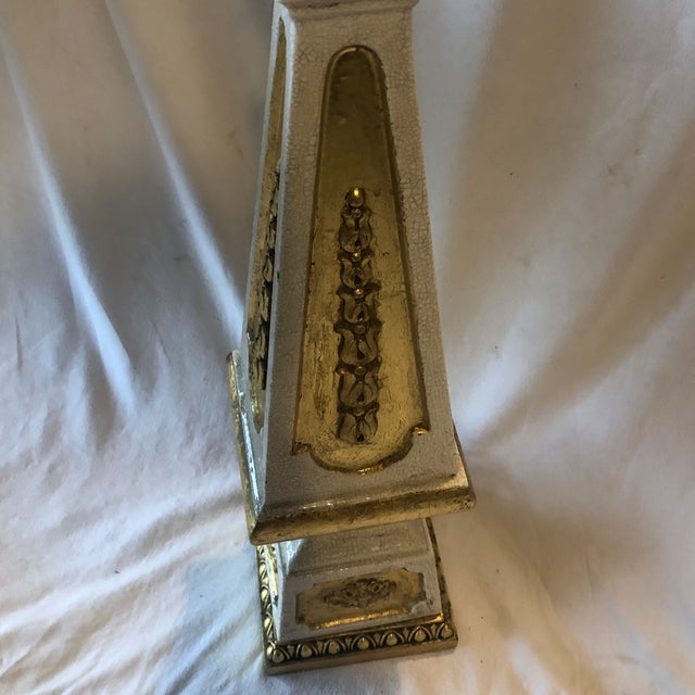 Mid 20th Century Nardini Studios Mid Century Modern Hollywood Regency Gold White Ceramic Table Lamp For Sale - Image 5 of 12