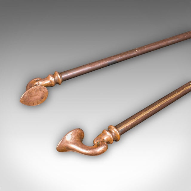 Antique Fireside Companion Set, French Bronze Fire Tools, Art Nouveau, Victorian For Sale - Image 9 of 12