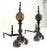 Metal Pair of Large & Heavy Brass 23" Tall Ball Shape End Irons c.1900s For Sale - Image 7 of 9