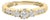 10K Yellow Gold 1/2 Cttw Diamond Three Stone Ring - Size 7.5 For Sale