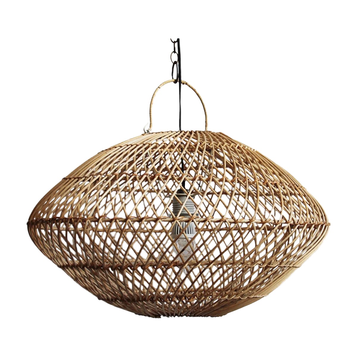 Wicker Basket Lantern Pendant Chairish