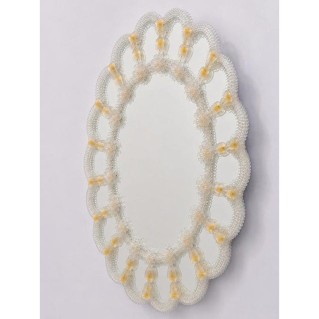 1960s Vintage Venetian Oval Shaped Mirror, 1960 For Sale - Image 5 of 12