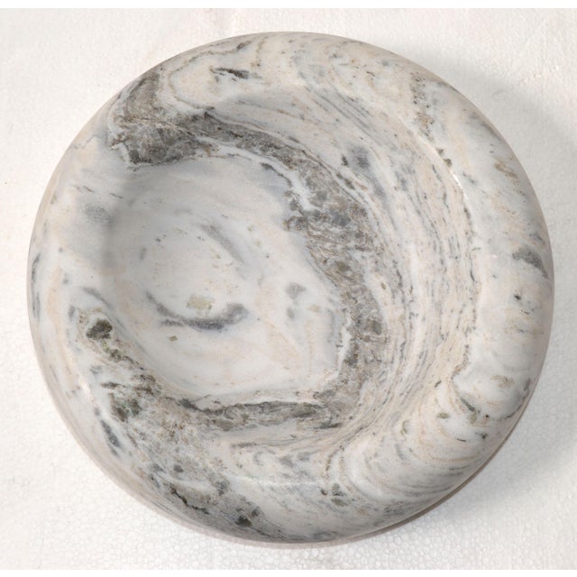 20th Century Mid-Century Modern Handmade Carrara Marble Bowl Plate Centerpiece For Sale - Image 9 of 12