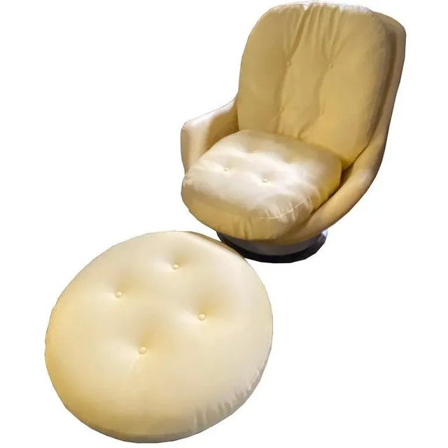 Animal Skin Vintage Milo Baughman Thayer Coggin Lounge Chair and Ottoman For Sale - Image 7 of 9