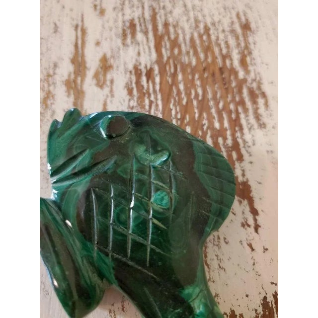 Mid 20th Century Malachite Carved & Polished Fish Shaped Stone For Sale - Image 5 of 10