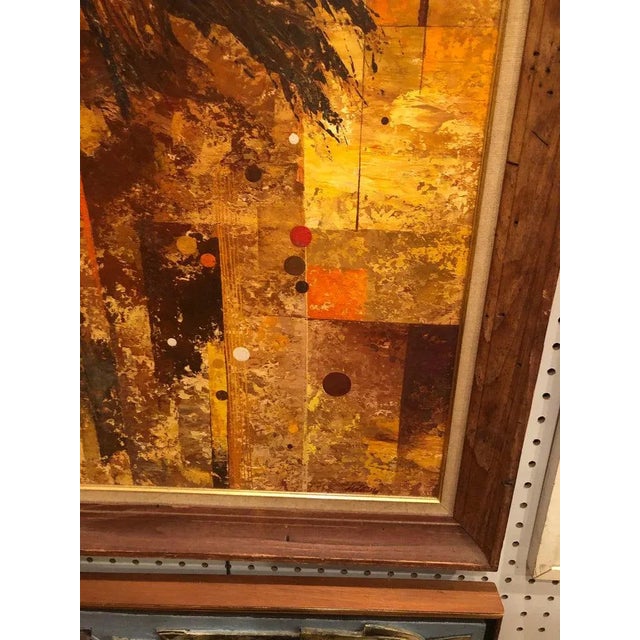 1970s Mid Century Oil on Board of an Indian Warrior For Sale - Image 5 of 13