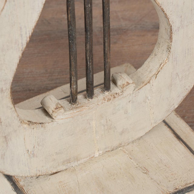 19th Century Swedish Demilune Console Side Table With Harp Base For Sale - Image 11 of 14