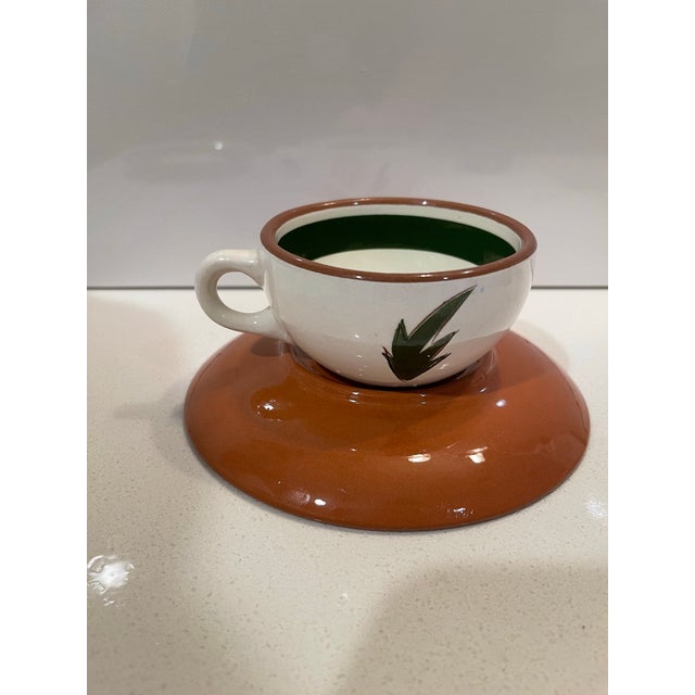 Stangl Mid-20th Century Stangl Pink Thistle Tea Cup & Saucer Set For Sale - Image 4 of 12