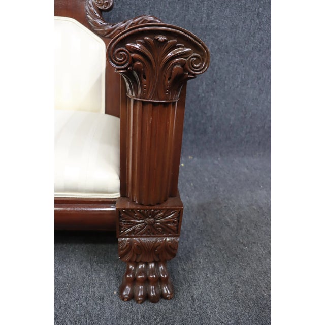 American Classical Empire Acanthus Carved Mahogany Sofa For Sale In Philadelphia - Image 6 of 11