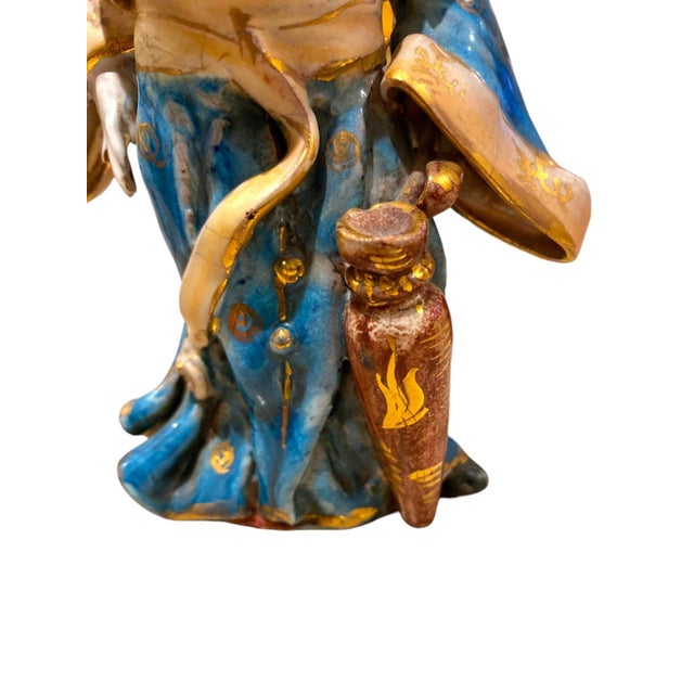 Eugenio Pattarino Eugenio Pattarino Ceramic Sculpture of Chinese Man and Lady, Italian Chinoiserie For Sale - Image 4 of 18