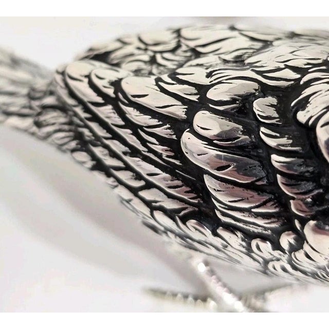 Silver Antique Early 20th Century Continental Silver Bird Model For Sale - Image 8 of 17
